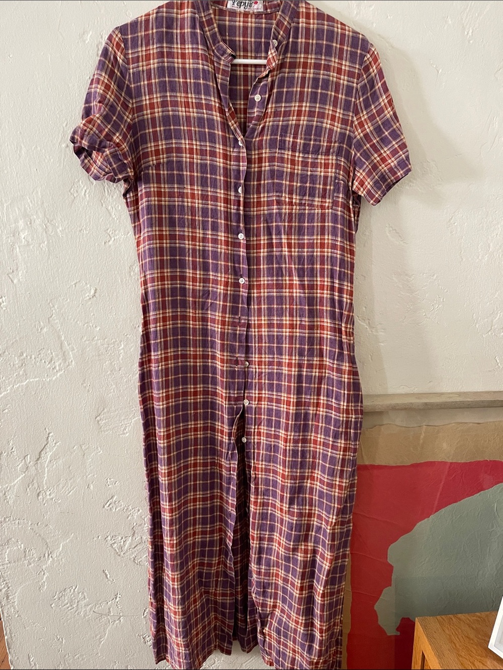 Plaid Linen Preppy Dress